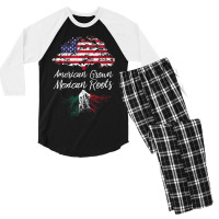 American Grown With Mexican Roots Born In Mexico Men's 3/4 Sleeve Pajama Set | Artistshot