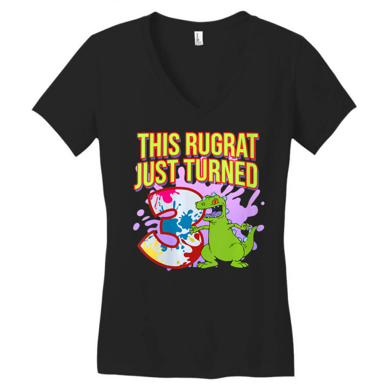 Mademark X Rugrats Womens This Rugrat Just Turned 3 3rd Birthday Party Women's V-Neck T-Shirt by Kandurip541 | Artistshot