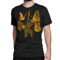 Butterfly Pattern Gold, Butterfly Gold, Butterfly Pattern, Vintage, Bu Classic T-shirt | Artistshot