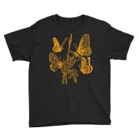 Butterfly Pattern Gold, Butterfly Gold, Butterfly Pattern, Vintage, Bu Youth Tee | Artistshot