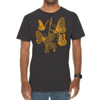 Butterfly Pattern Gold, Butterfly Gold, Butterfly Pattern, Vintage, Bu Vintage T-shirt | Artistshot