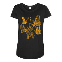 Butterfly Pattern Gold, Butterfly Gold, Butterfly Pattern, Vintage, Bu Maternity Scoop Neck T-shirt | Artistshot