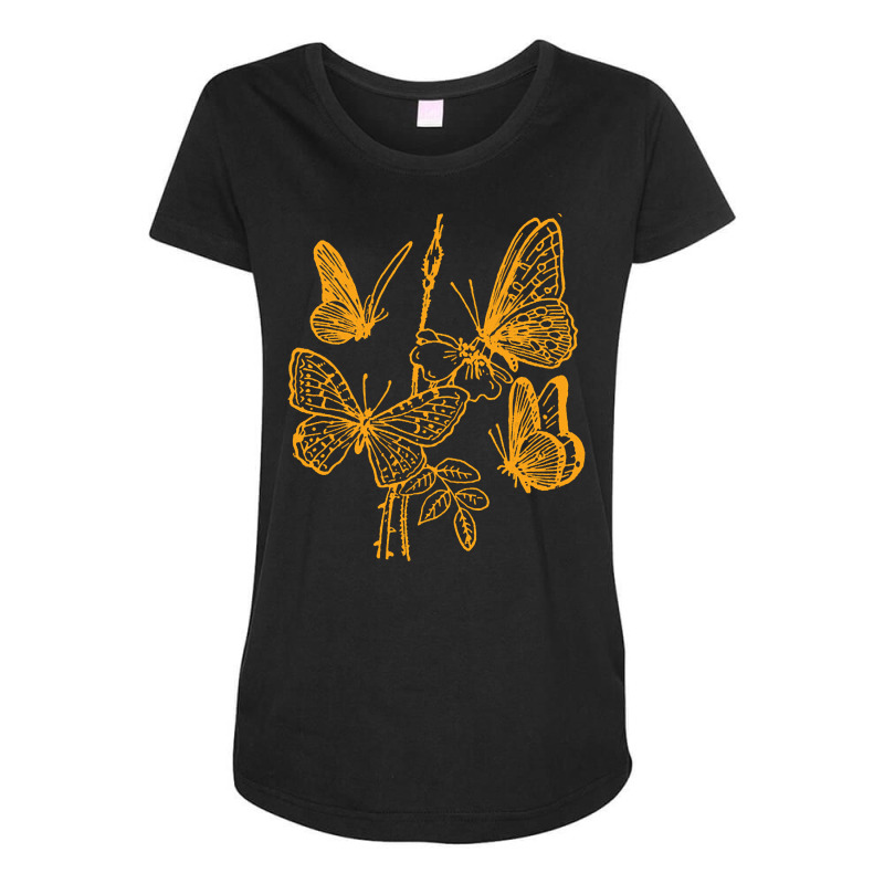 Butterfly Pattern Gold, Butterfly Gold, Butterfly Pattern, Vintage, Bu Maternity Scoop Neck T-shirt by SHOPTTTTR5 | Artistshot