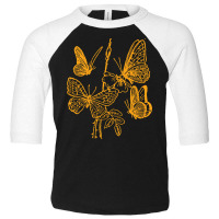 Butterfly Pattern Gold, Butterfly Gold, Butterfly Pattern, Vintage, Bu Toddler 3/4 Sleeve Tee | Artistshot