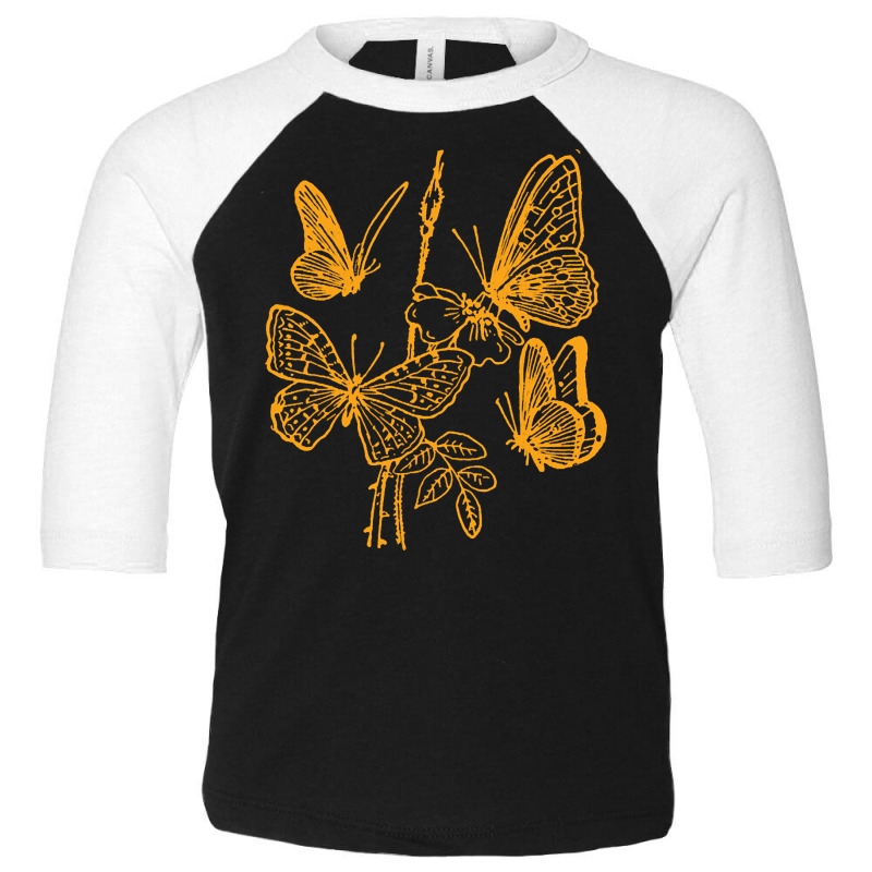 Butterfly Pattern Gold, Butterfly Gold, Butterfly Pattern, Vintage, Bu Toddler 3/4 Sleeve Tee by SHOPTTTTR5 | Artistshot