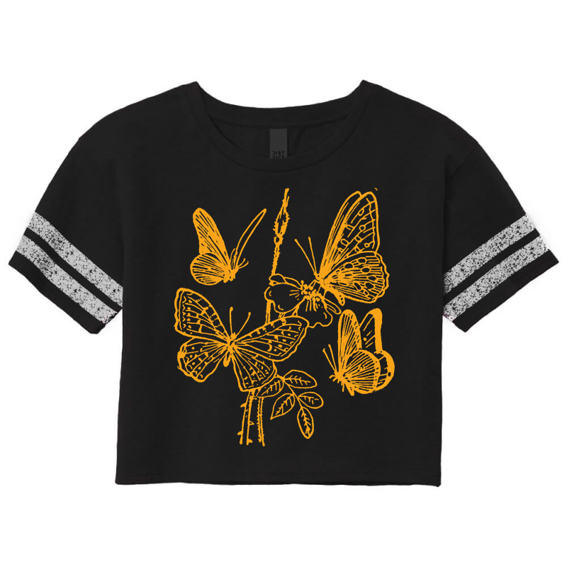 Butterfly Pattern Gold, Butterfly Gold, Butterfly Pattern, Vintage, Bu Scorecard Crop Tee by SHOPTTTTR5 | Artistshot