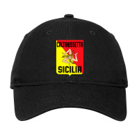 Caltanissetta Sicilia Sicily Flag Trinacria Province Adjustable Cap | Artistshot