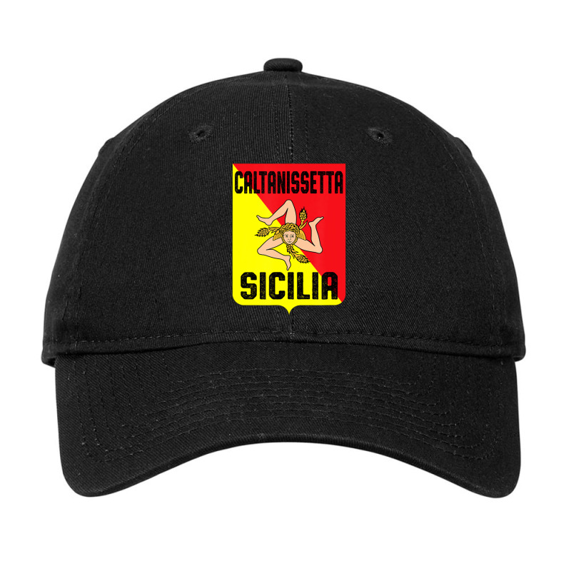 Caltanissetta Sicilia Sicily Flag Trinacria Province Adjustable Cap | Artistshot