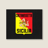 Caltanissetta Sicilia Sicily Flag Trinacria Province Landscape Canvas Print | Artistshot