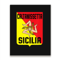 Caltanissetta Sicilia Sicily Flag Trinacria Province Metal Print Vertical | Artistshot