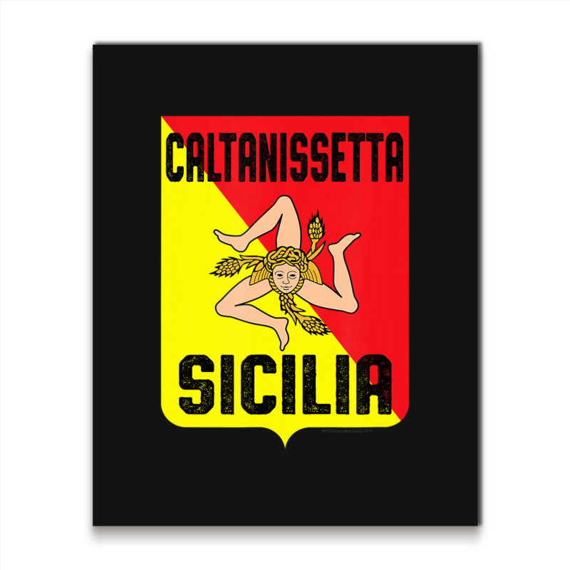 Caltanissetta Sicilia Sicily Flag Trinacria Province Metal Print Vertical | Artistshot