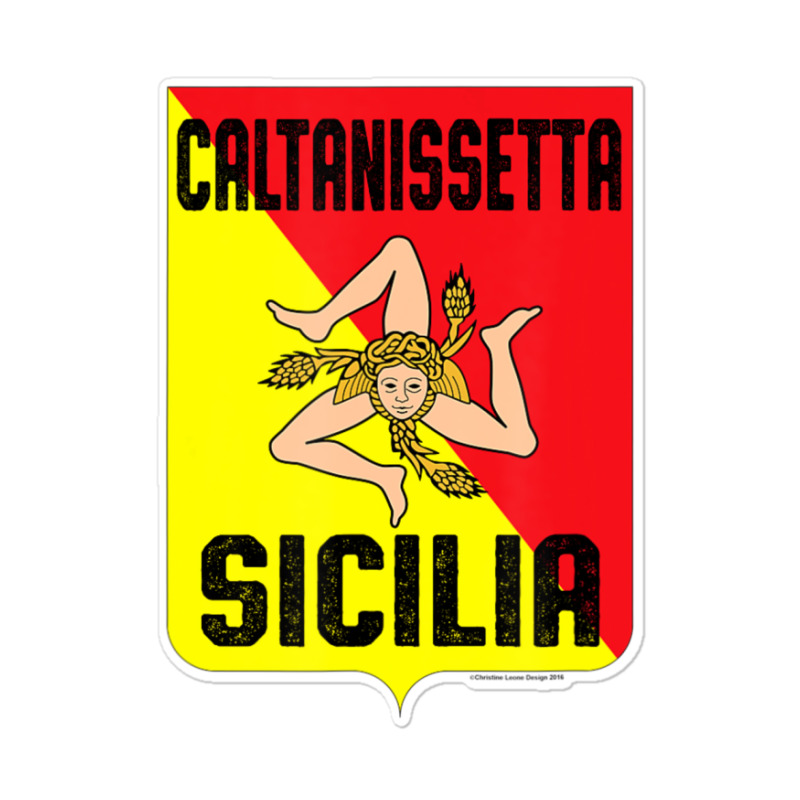 Caltanissetta Sicilia Sicily Flag Trinacria Province Sticker | Artistshot