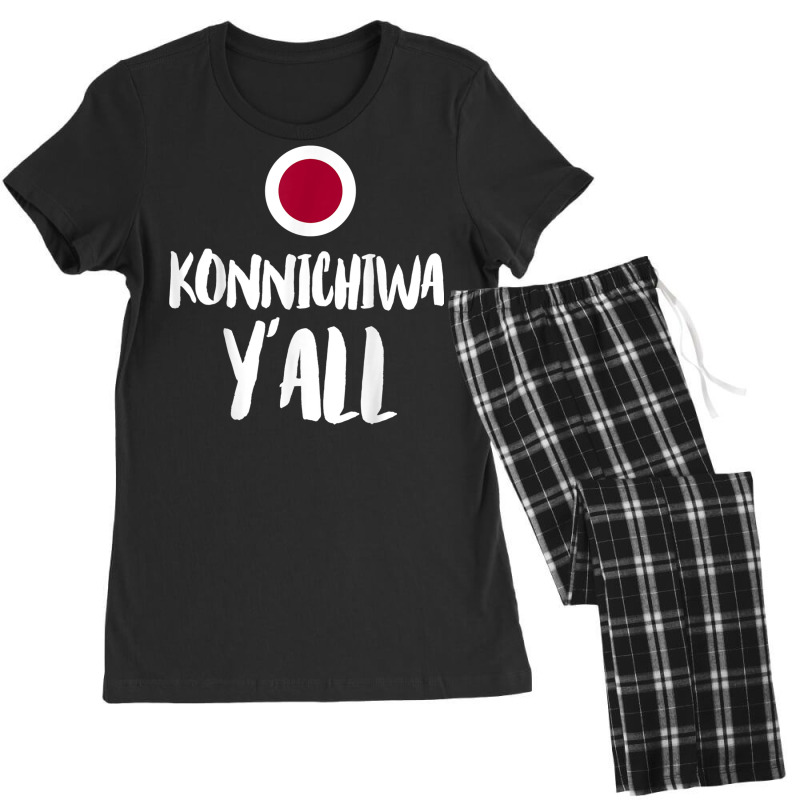 Konnichiwa Y'all Funny Japanese Hello Greetings Japan Home T Shirt Women's Pajamas Set by cm-arts | Artistshot