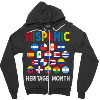 National Hispanic Heritage Month Latin Countries Flags T Shirt Zipper Hoodie | Artistshot