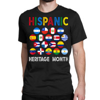 National Hispanic Heritage Month Latin Countries Flags T Shirt Classic T-shirt | Artistshot