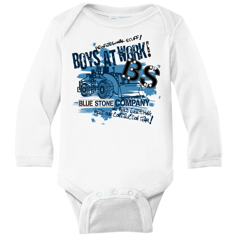 Boys At Work Long Sleeve Baby Bodysuit by Disgus_Thing | Artistshot