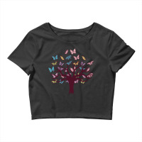 Butterfly Tree Design, Butterfly Tree Beautiful, Butterfly Tree, Beaut Crop Top | Artistshot