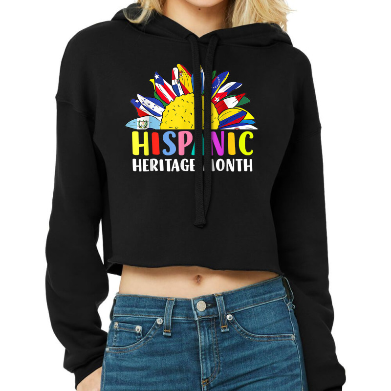 National Hispanic Heritage Month Latin With Flags Sunflower T Shirt Cropped Hoodie by cm-arts | Artistshot