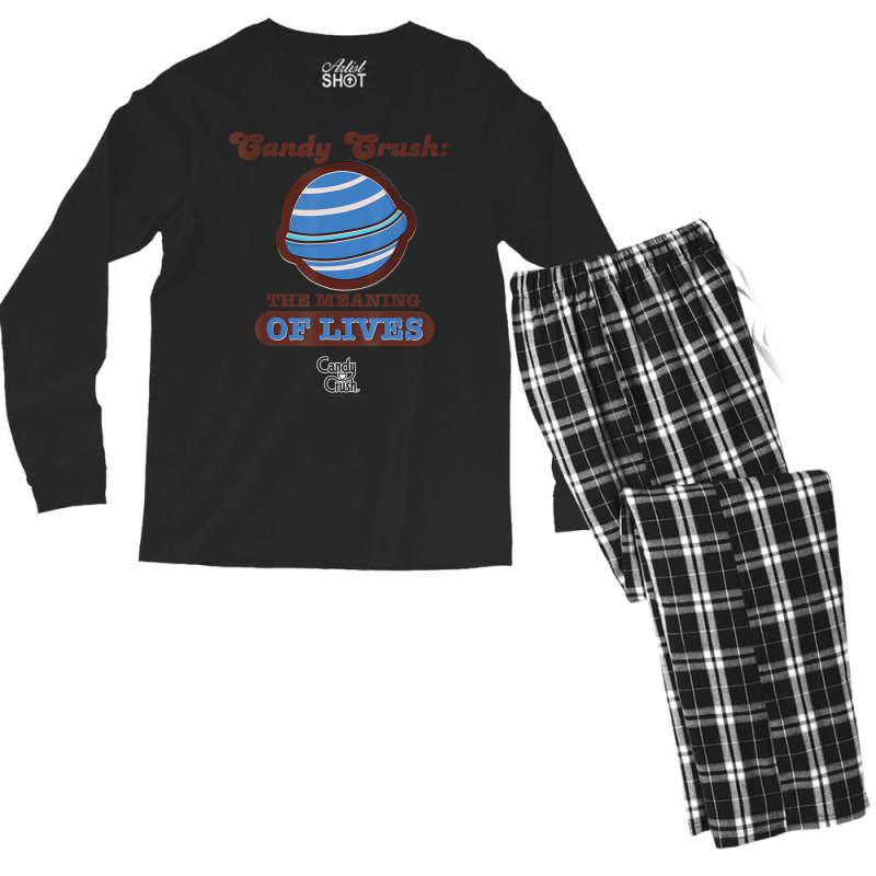 Candy Crush 'the Meaning Of Lives' Men's Long Sleeve Pajama Set by Bertrand Angulo | Artistshot