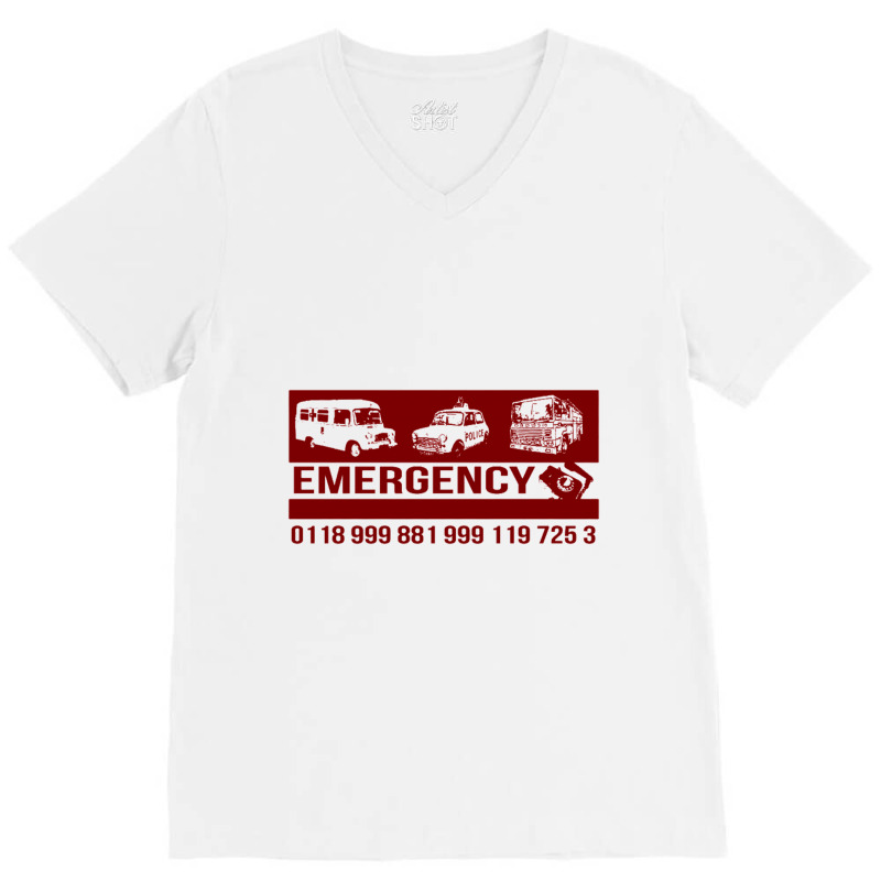 Emergency Number V-neck Tee | Artistshot