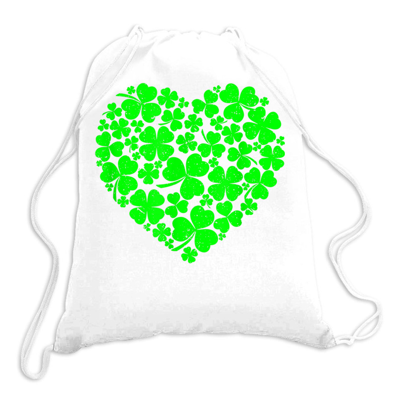 St Patrick's Day Shamrock Heart  St Patricks Day T Shirt Drawstring Bags | Artistshot