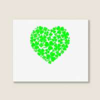 St Patrick's Day Shamrock Heart  St Patricks Day T Shirt Landscape Canvas Print | Artistshot