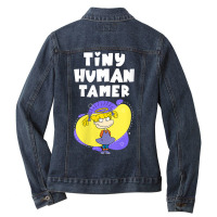 Mademark X Rugrats Womens Tiny Human Tamer Angelica Girl Mom Vneck Ladies Denim Jacket | Artistshot