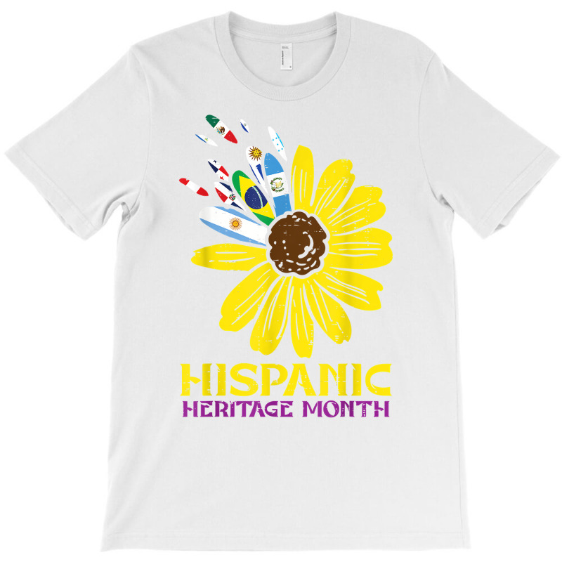 Hispanic Heritage Month Sunflower Flag Petals Women Girls T Shirt T-Shirt by cm-arts | Artistshot