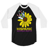 Hispanic Heritage Month Sunflower Flag Petals Women Girls T Shirt 3/4 Sleeve Shirt | Artistshot