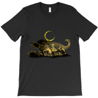 Dinosaur In The Jungle, Crescent Light, The Jungle, Dinosaur Skeleton, T-shirt | Artistshot