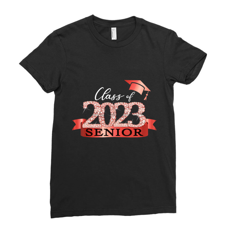 Class Of 2023 Senior I School Color Decoration Red Black Ladies Fitted T-Shirt by kentuckykonpha9 | Artistshot