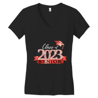 Class Of 2023 Senior I School Color Decoration Red Black Women's V-neck T-shirt | Artistshot