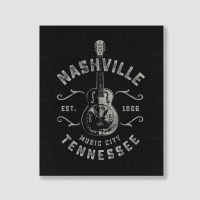 Nashville Music City Usa Vintage Portrait Canvas Print | Artistshot