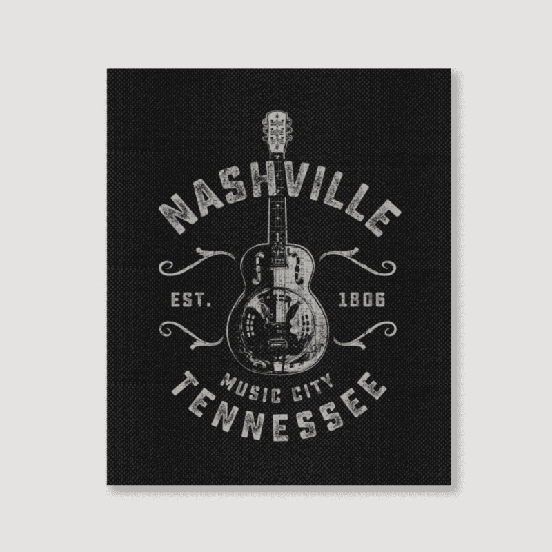 Nashville Music City Usa Vintage Portrait Canvas Print | Artistshot