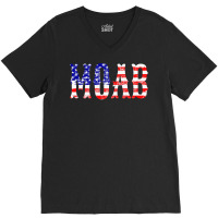 Moab Gbu 43b T Shirt Vintage Usa Flag Mother Of All Bombs V-neck Tee | Artistshot