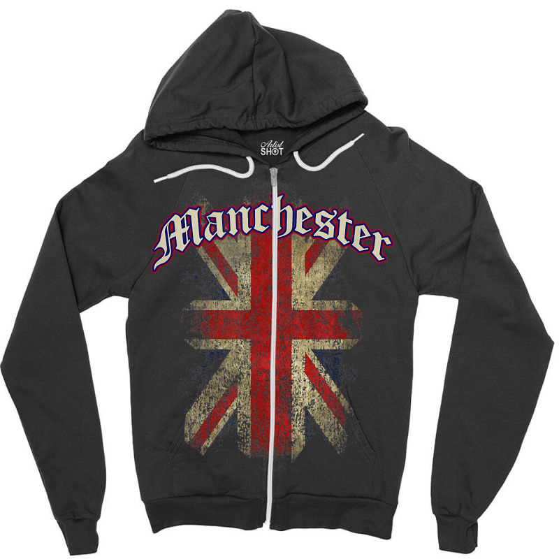 Manchester, Uk  United Kingdom Union Jack English T Shirt Zipper Hoodie | Artistshot