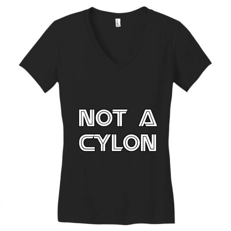 Not A Cylon Fitted Women's V-Neck T-Shirt by cm-arts | Artistshot