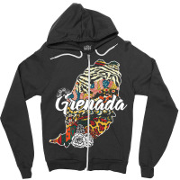 Grenada Map For Dark Zipper Hoodie | Artistshot