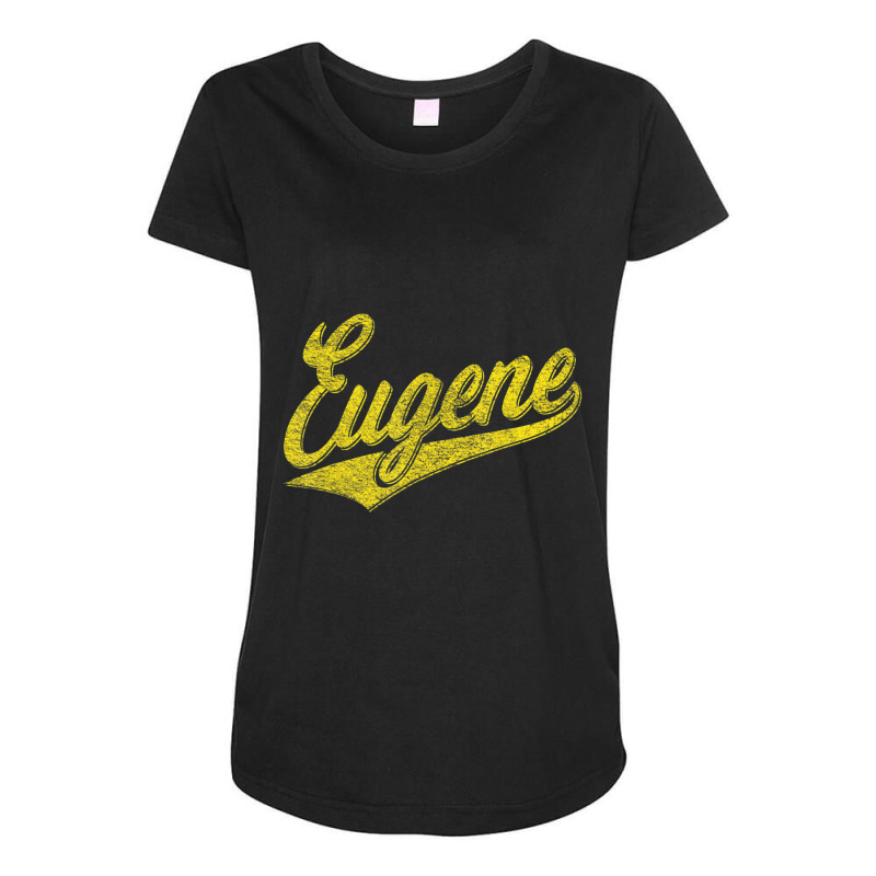 Eugene Oregon Flag Sports Baseball Script Jersey Swoosh Maternity Scoop Neck T-shirt by Kemriban527 | Artistshot