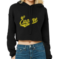 Eugene Oregon Flag Sports Baseball Script Jersey Swoosh Cropped Hoodie | Artistshot