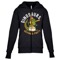 Dinosaurs Having A Party, Cute Dinosaur, Happy Birth Day Dinosaurs, Di Youth Zipper Hoodie | Artistshot