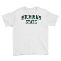 Michigan State Spartans Retro Arch Heather Gray Pullover Hoodie Youth Tee | Artistshot