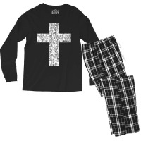 Diamond Cross Gemstone Crucifix Christianity Jesus Men's Long Sleeve Pajama Set | Artistshot