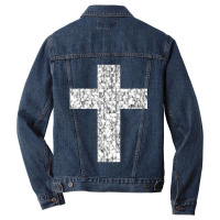 Diamond Cross Gemstone Crucifix Christianity Jesus Men Denim Jacket | Artistshot