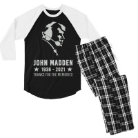 John Madden Silhouette - Thanks For The Memories Men's 3/4 Sleeve Pajama Set | Artistshot