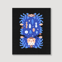 Guinea Pig With Flowers And Leaves, Guinea Pig With Flowers And Leaves Portrait Canvas Print | Artistshot