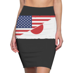 japan flag and usa flag roots japanese ancestry american pullover hood Pencil Skirts | Artistshot