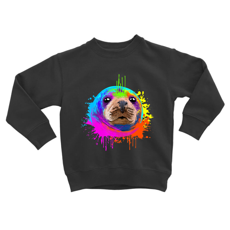 Splash Art Sea Lion Animal Seal Lover Toddler Sweatshirt | Artistshot