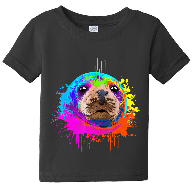 Splash Art Sea Lion Animal Seal Lover Baby Tee | Artistshot