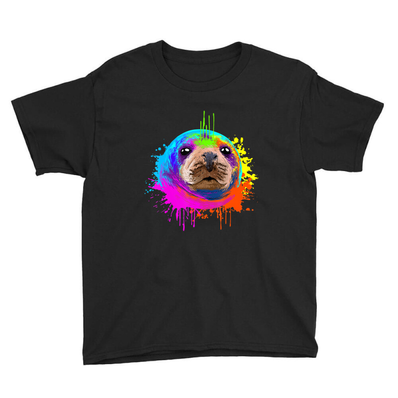 Splash Art Sea Lion Animal Seal Lover Youth Tee | Artistshot